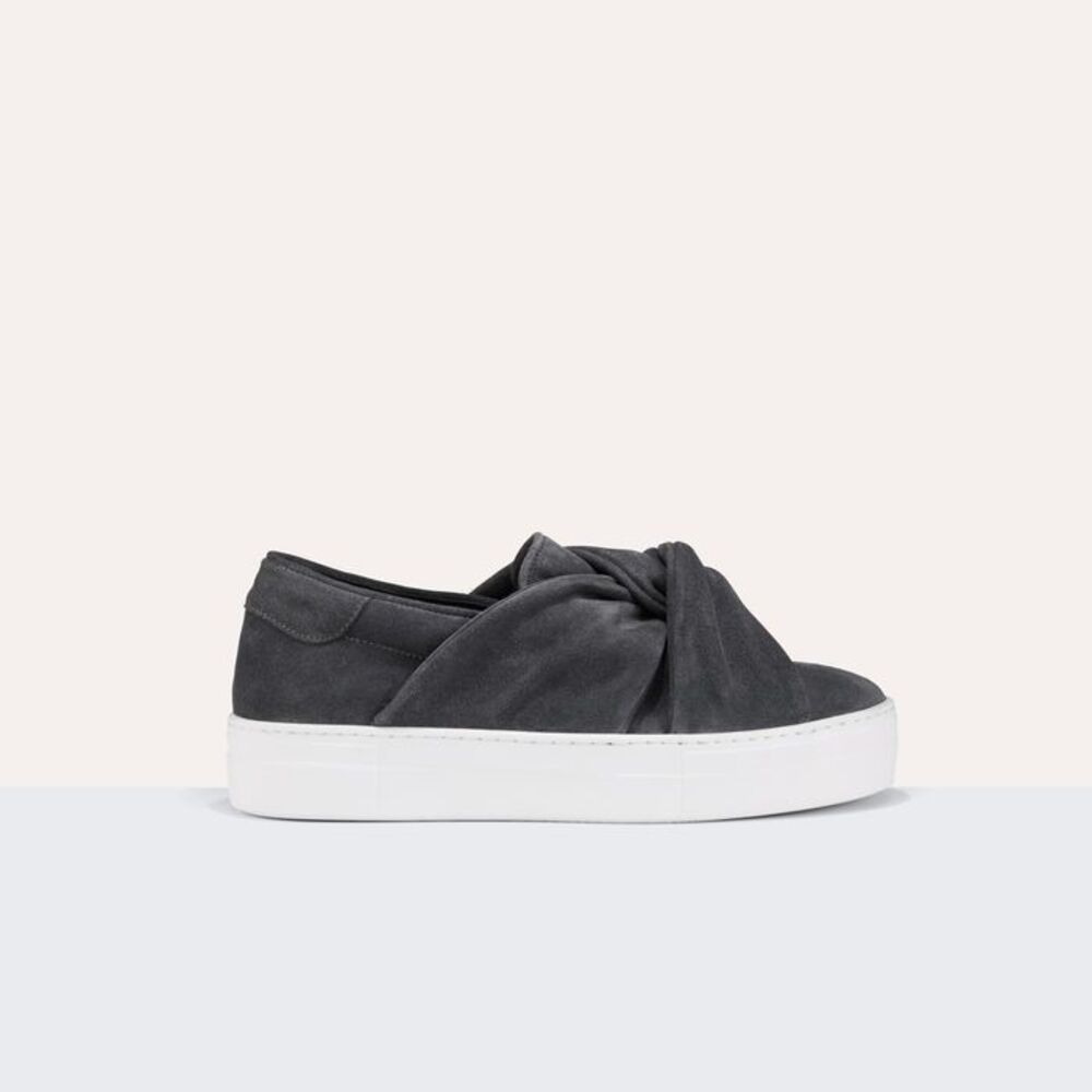 Maje Women's Knotted suede high-top Knotted sneakers Flats Grey NIB 495 Sz 36